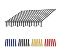 MOCHAMIK Replacement Canvas Awning Fabric, Waterproof 280g Polyester for Balcony & Patio, Garden Sunshade Canopy, Red & White, 4m Outdoor Sun Protection Cover