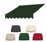 MOCHAMIK Replacement Canvas Awning Fabric, Waterproof 280g Polyester for Balcony & Patio, Garden Sunshade Canopy, Red & White, 4m Outdoor Sun Protection Cover