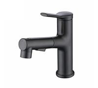 MOCHAMIK Retractable Dual-Mode Basin Mixer Tap with Hot & Cold Water, Sink Faucet for Bathroom, Stylish Grey Gun Finish, Perfect for Contemporary Decor