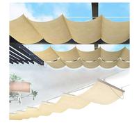 MOCHAMIK Retractable Wave Shade Sa - UV Blocking Sunshade Canopy for Outdoor Patios & Greenhouses Adjustable Sliding Awning Water Permeable Pergola Cover Customizable