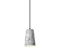 MOCHAMIK Retro Industrial Cylindrical Cement Hanging Lamp Fixture Vintage Concrete Kitchen Island Pendant Lights Adjustable Cord Chandelier T-256(Distressed White)