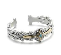 MOCHAMIK Retro Temperament Hollow Cross Sword Bracelet, Men And Women Personalised Open Adjustable Sterling Silver Bracelet