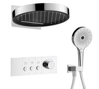 MOCHAMIK rious tatic Shower System HSS0645-12 Rainfall & Waterfall Wall-Mounted Shower Head with Handheld, Clete Brass Faucet Set for Ultimate Bathroom Upgrade