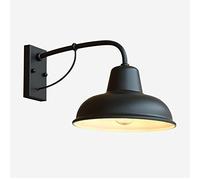 MOCHAMIK Rustic Industrial Wall Light Black Finish Iron Lamp Cover Stainless Steel Gooseneck Wall Sconce Bedroom Bedside Lamp Kitchen Wall Lamp Garage Grain Bin Restaurant Decoration Lamp E27
