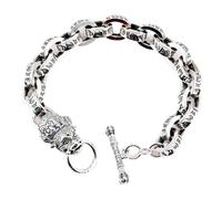 MOCHAMIK Six Words Bracelet, Men And Women Personalised Ethnic Style Sterling Silver Brave Bracelet