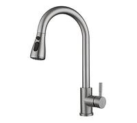 MOCHAMIK Smart Touch Sensor Kitchen Faucet with Pull Down Sprayer, 304 Stainless Steel Single Handle, Hot & Cold Water Control, 2 Flow Modes, Brushed Finish
