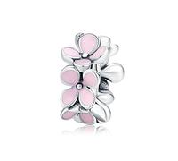 MOCHAMIK Spacer Hollow Beads Fit Bracelet Silver 925 Beads Pink Heart Daisy Beads Wing Guardian Angel For Jewelry Making