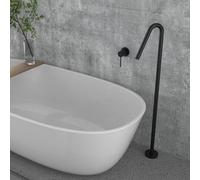 MOCHAMIK Standing Bath Taps Black Single Lever Concealed Floor Mounted Bath Tap Hot and Cold,Black