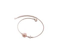 MOCHAMIK Sterling Silver Bangle,Sterling Silver Bracelet for Women Dainty S925 Silver O Shaped Chain Rose Gold Bracelets Adjustable Rose Cross Star Charm Bracelet Jewellery Gifts for Women
