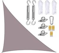MOCHAMIK UV Block Sun Shade Sail Canopy for Patio Backyard & Garden - 4x4x5.7m Khaki Outdoor Awning Perfect for Lawn Activities & Sun Protection Mesh Netting
