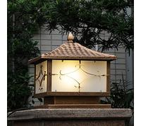 MOCHAMIK Vintage Classic Outdoor LED Pillar Lamp Antique Landscape Square Garden Lawn Light Waterproof Fencing Fence Top Door Gate Pillar Light Lamp for Decor Garden Pillar Lamp Wall Fence Column Door