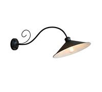 MOCHAMIK Wall Lamp Tradition S Shape Black Finish Outdoor Waterproof Wall Lamp Fixture Creative Exterior Glass Lantern Wrought Iron Metal Garden Wall Sconce Fixture E27 Doorway Porch Light