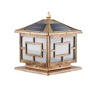 MOCHAMIK Wall Lamps Sconces 25CM Solar Column Headlight Remote Control Outdoor Waterproof Garden Light Outdoor Home Door Light Chinese Villa Wall Lamp Acrylic Lampshade Two-Color Light Source