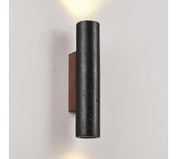 MOCHAMIK Wall Lamps Sconces Black Stone Wall Light Up Down Wall Sconce Long Tube Wall Mount Lamp Natural Stone Wall Lighting E27 Wall Spotlights for Hallway Living Room Bedroom House Entryway