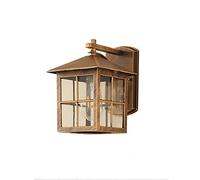 MOCHAMIK Wall Lamps Sconces Country Outdoor Wall Lamp Waterproof IP54 Living Room Balcony Bracket Sconce Aisle Retro Lawns Fences Light Home Walls Lofts Glass Lantern -Bronze(OneColor)