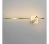 MOCHAMIK Wall Lamps Sconces Geometric Vanity Mirror Lamp Linear Bathroom Light Fixture Gold Strip Mirror Front Lamps Wall Sconces(3000K,80cm)