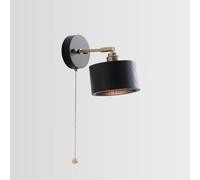 MOCHAMIK Wall Lamps Sconces Indoor Brass Wall Lights with Pull Cord 1-Light Adjustable Wall Sconces Japanese Wooden Wall Lighting Fixture, Vintage Home Bedroom Bedside Wall Mount Lamp