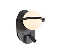 MOCHAMIK Wall Lamps Sconces LED Globe Wall Lighting Sconces 3W Wall Mounted Lamp Light Fixture Reading Light for Indoor Bedroom LIiving Room Hallway with Dual Swith-White(Noir)