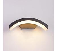 MOCHAMIK Wall Lamps Sconces LED Outdoor Curve Wall Light Waterproof Aluminum Exterior Wall Sconce Fixture IP65 Outside Wall Lighting Fitting(6000k-12w)