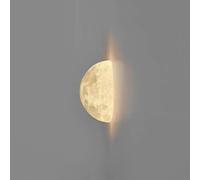 MOCHAMIK Wall Lamps Sconces Light Half Moon LED Wall Light Dimmable 3D Printing Moon Planet Hardwired Wall Sconce Bedside(20cm)