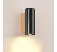 MOCHAMIK Wall Lamps Sconces Light Indoor Green Marble Wall Light Cylinder Led Bedroom Wall Lamp Natural Stwall Lamp for Hallway Light Wooden Wall Lamp for Bathroom for Living Room Bedside/Black/Walnut