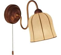 MOCHAMIK Wall Lamps Sconces Mid Century Bedside Wood Wall Light French Retro Fabric Wall Sconce Reading Light Hallway Wall Mounted Lamp Pull Cord Night Lighting for Living Room Restaurant Kitchen