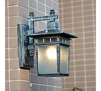 MOCHAMIK Wall Lamps Sconces Outdoor Square Antirust Courtyard Wall Lantern Garden Aluminium Gate Post Wall Lamp Waterproof IP54 Exterior Porch Wall Light E27 -Silver(Silver)