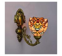 MOCHAMIK Wall Lamps Sconces Style Stained Glass Wall Lamp, Fixed Lighting, Retro Wall Lamp for Corridor, Staircase, and Living Room Decoration-Pastoral Poetry()
