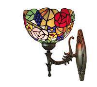 MOCHAMIK Wall Lamps Sconces Style Wall Sconce Light Style Wall Lamp Sconces Rose Stained Glass Corridor Light Mirror Front Lamp Gallery Passage Hallway