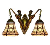 MOCHAMIK Wall Lamps Sconces Turkish Baroque Stained Glass Iron Mermaid Wall Lamp Indoor Lighting Bedside Lamps Wall Lights E27