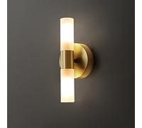 MOCHAMIK Wall Lamps Sconces Wall Light Indoor LED 14W 3000K Warm White Brass Up Down Wall Lamp Wall Sconce Lamp for Living Room Bedroom Hallway Corridor Stairs Hall, Gold-A(Grey Wolf)