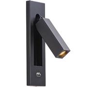 MOCHAMIK Wall Lamps Sconces Wall Light Sconce LED Bedside Reading Lamp with Rotating Headboard Mount Recessed Reading Hidden Push USB Port 3000K 3w Spotlight(Warm Light)