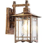 MOCHAMIK Wall Light Rural Retro Outdoor Wall Sconces, Outdoor Waterproof Garden Villa Foyer Lighting Fixture Wall Lamp, Bronze Die-casting Aluminum Water Corrugated Glass Lampshade Bedside Decor Lamp