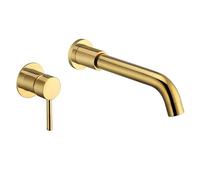 MOCHAMIK Wall Mounted Bathroom Mixer Tap Single Handle Gunmetal Basin Faucet Cold Water Bath Black White Rose Gold & Polish Gold Finish - Stylish &