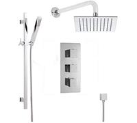 MOCHAMIK WallMounteThermostatic Triple Shower Head Kit HandhelShower Set for Bathroom Concealed Bath anShower Faucet Combo Shower System