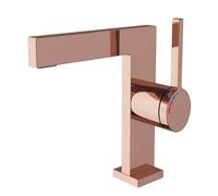 MOCHAMIK Waterfall Mixer Tap Bathroom Sink Long Flat Spout 1 Hole Bathroom Basin Taps Hot and Cold,Rose Gold