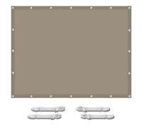 MOCHAMIK Waterproof Sun Shade Sail 3.5 x 4.5 m 98% UV Block Water Resistant Outdoor Sun Shade Awning with Rope Ideal for Patio Garden Yard and Backyard Taupe