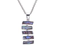 MOCHAMIK Women's 925 Sterling Silver Abalone Shell Drop Long Pendant Necklace, 46 cm