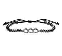 MOCHAMIK Womens Cubic Zirconia Three Circles Infinite Symbol Bead Bracelet Friendship Family Charm Jewelry for Birthday Christmas Holiday