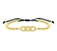 MOCHAMIK Womens Cubic Zirconia Three Circles Infinite Symbol Bead Bracelet Friendship Family Charm Jewelry for Birthday Christmas Holiday