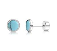 MOCHAMIK Women's Titanium s - 4mm & 5mm Flat Back Studs | Black Onyx/Blue Turquoise/Opal | Surgical Grade Titanium | Minimalist Dainty Jewelry | Ready