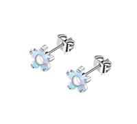 MOCHAMIK Women's Titanium s - 4mm & 5mm Flat Back Studs | Black Onyx/Blue Turquoise/Opal | Surgical Grade Titanium | Minimalist Dainty Jewelry | Ready