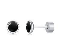 MOCHAMIK Women's Titanium s - 4mm & 5mm Flat Back Studs | Black Onyx/Blue Turquoise/Opal | Surgical Grade Titanium | Minimalist Dainty Jewelry | Ready