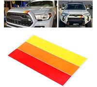 MOCHENT 2 Pcs Classic Retro Tri-Color Stripe Decal Sticker for Toyota Tacoma 4Runner Tundra Rav4 Accessories, Grille Fender Hood Side Skirt Bumper Side Mirror Dashboard Decoration (Red/Orange/Yellow)