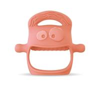 Mochi Baby Teether, Dual-Texture Crown Design, BPA-Free Silicone, 0-12 Months (Orange)