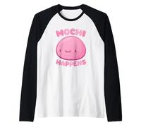 Mochi Happiness Cute Kawaii Positive Quote Raglan Baseball Tee