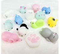 Mochi Squishy Set, 14 Pieces Mini Squishy Kawaii Animals, Soft Silicone Anti-Stress Toy for Children, Mini Squishies, Mochi Squeeze Toys for Birthday Party Gifts, Easter Egg Filler, Gift Bag Filler