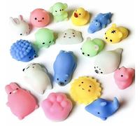 Mochi Squishy Toys 18 Pack, Mini Animal Squishies Bulk Kawaii Stress Relief Fidget Toys, Soft Slow Rising Squeeze Toys for Kids, Easter Egg Fillers Party Favors Goodie Bag Stuffers for Boys Girls