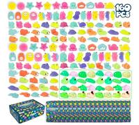 Mochi Squishy Toys for Party Bag Fillers for Kids Unisex Pack 160 - BONNYCO | Kids' Party Favours with Glow in the Dark, Squishy Fidget Toys Pack, Pinata Filler Birthday Boys Girls Return Gifts Kawaii