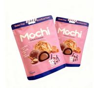Mochi - Taiwanese Desserts, Gluten-Free & Vegetarian Snack with Natural Flavors, Soft & Chewy Treat, Perfect for Tea Time, Parties, and Gifting Cakes Pack of 2(Salted Caramel)